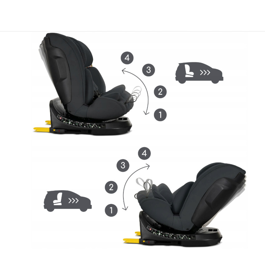 Siège-auto Solaris i-Size pivotant 40-150 cm + Jambe de force 360 Noir 