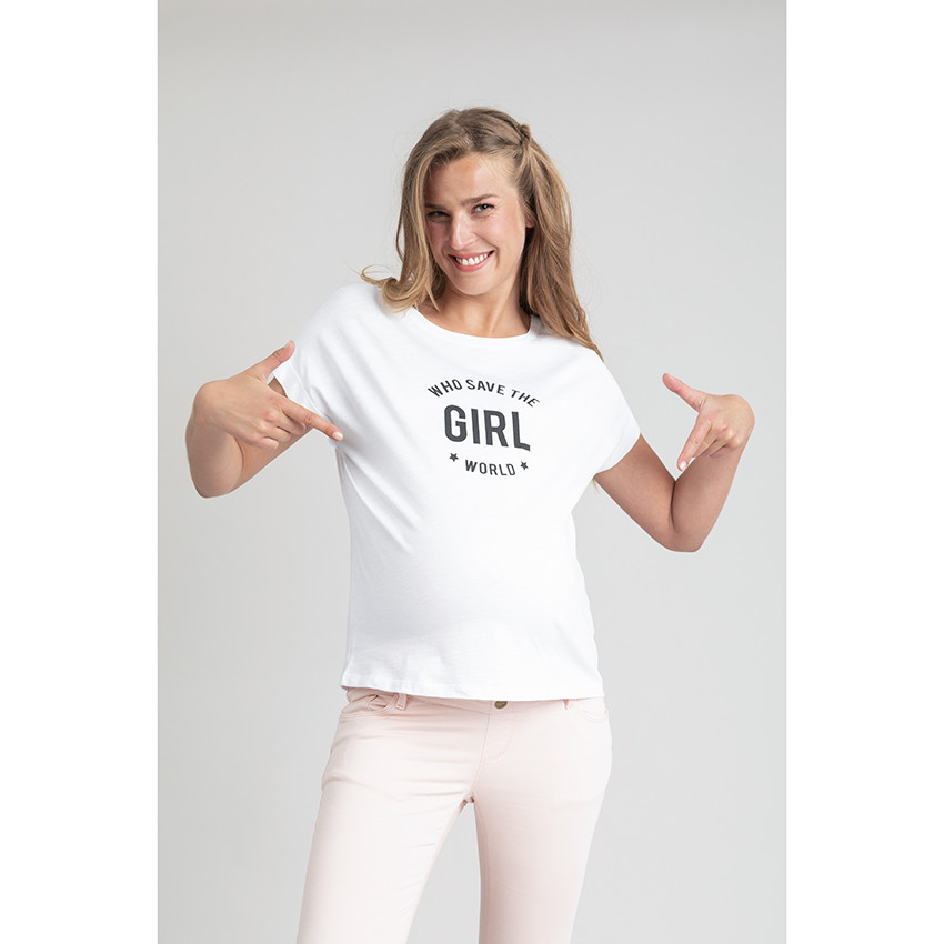 T-shirt manches courtes de grossesse à message printé 