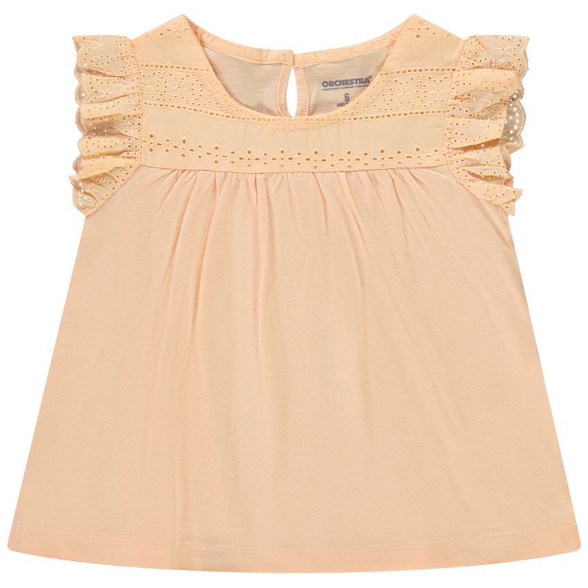 Korte mouwen T-shirt met Engels borduursel voor meisjes 