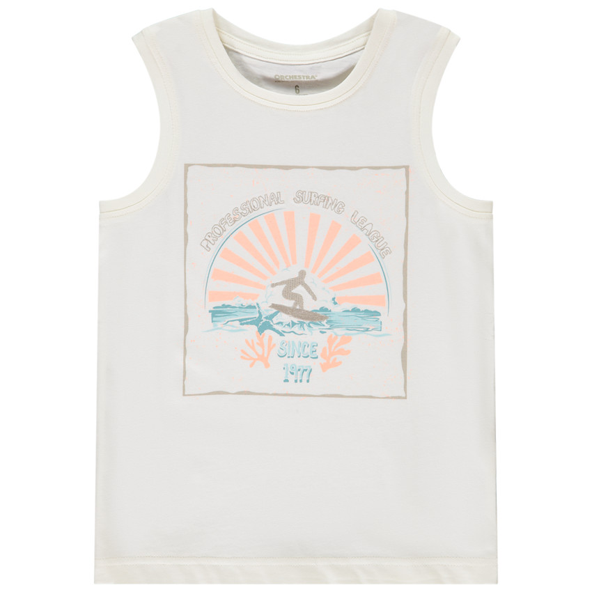 Débardeur avec print et broderie surfer pour garçon  