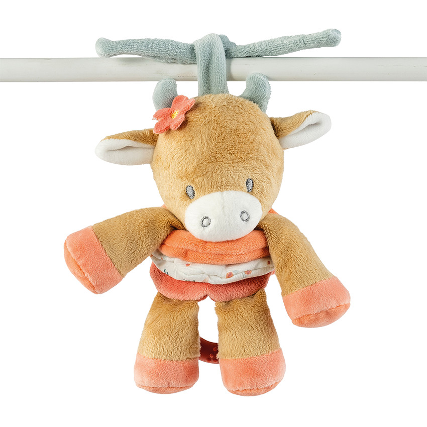 Trillende knuffel - Mila de koe - Donker warm beige - 25 cm 