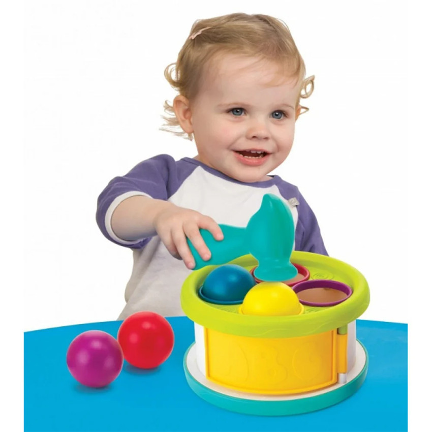 Tambour 2-en-1 avec marteau éveil musical 