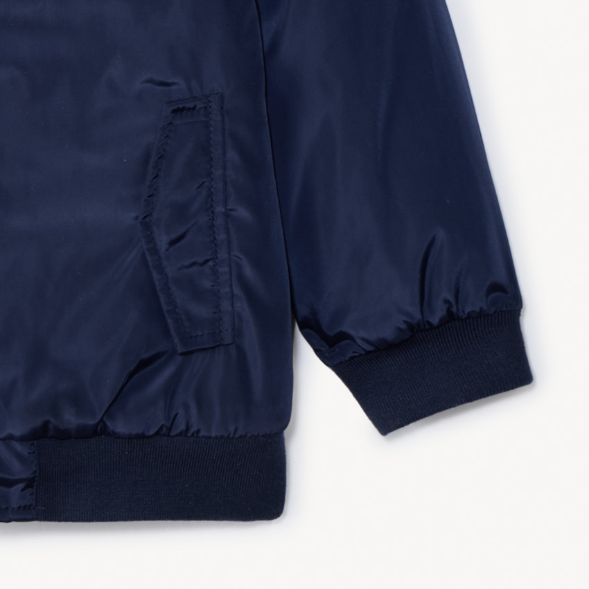 Blouson en toile bleu marine à col teddy pour garçon  