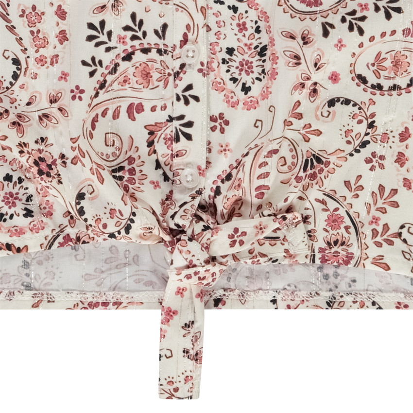 Chemise manches courtes forme boîte imprimé fantaisie pour fille 