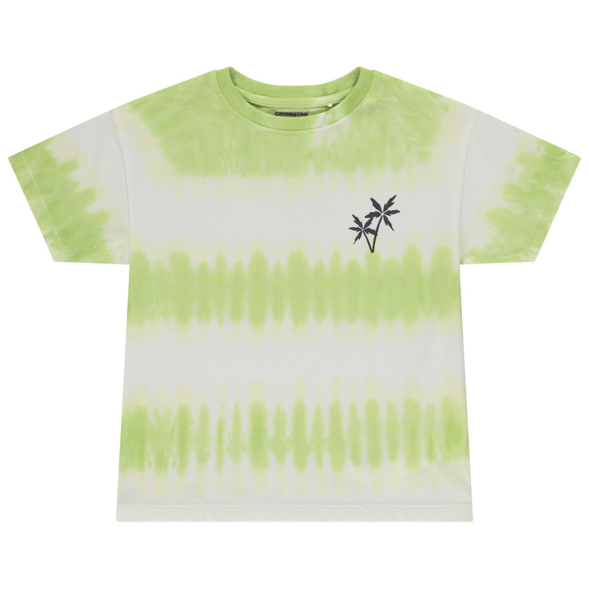 T-shirt korte mouwen tie & dye effect dubbele print voor jongens 