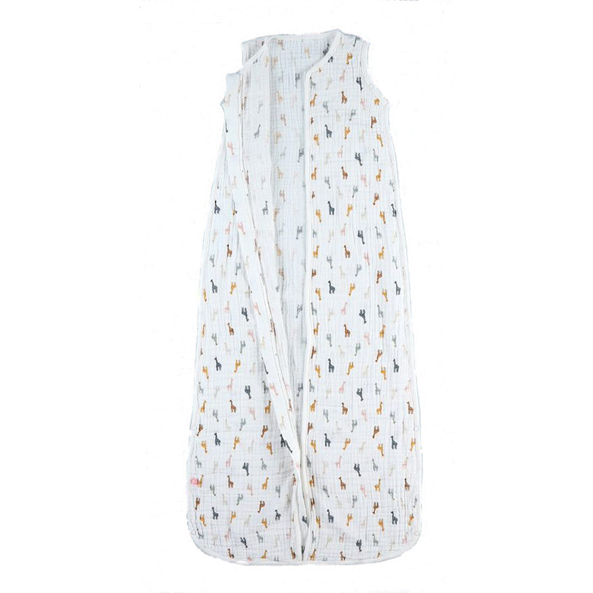Gigoteuse sans manches en mousseline de coton 90-110 cm - Girafes 