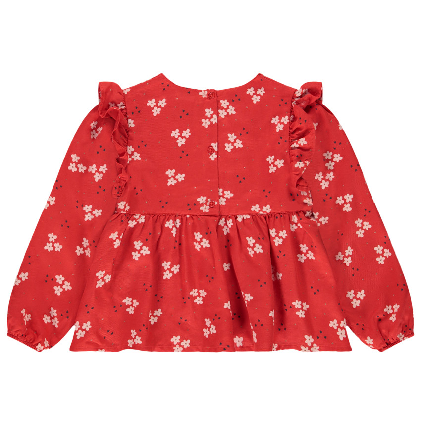 Tunique manches longues imprimé fleuri pour fille 