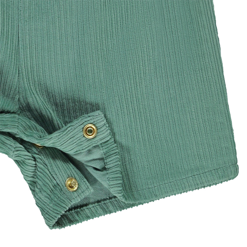 Salopette courte en velours côtelé avec broderies pour bébé fille 