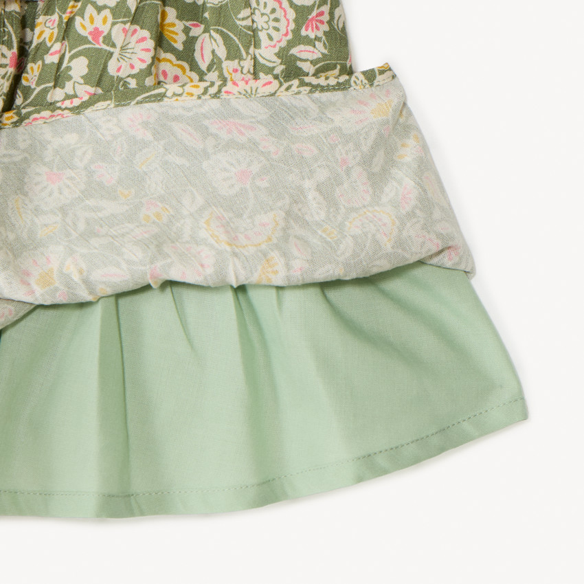 Jupe volantée effet froissé à imprimé floral pour fille 