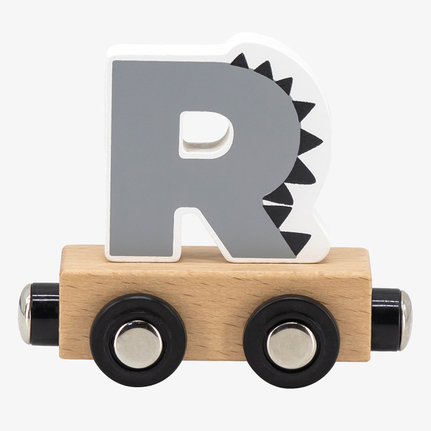 Lettre "R" en bois pour train coloré 