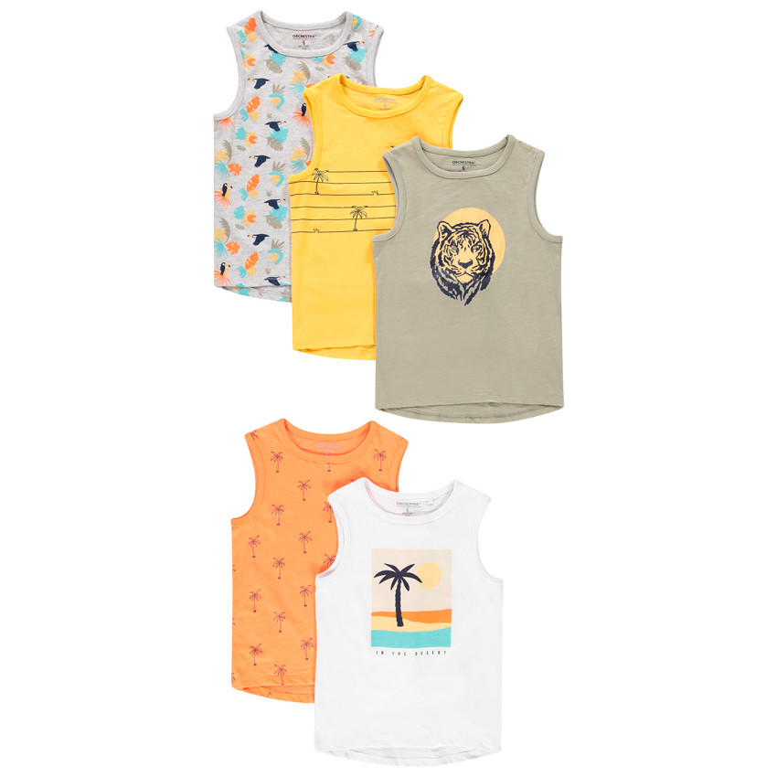 Set van 5 jongens debardeurs in gaas 