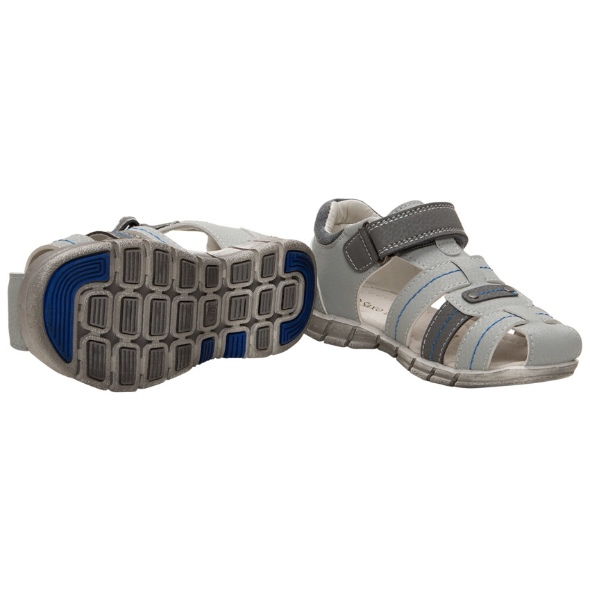 Nu-pieds contrastés à scratch et surpiqûres contrastées 