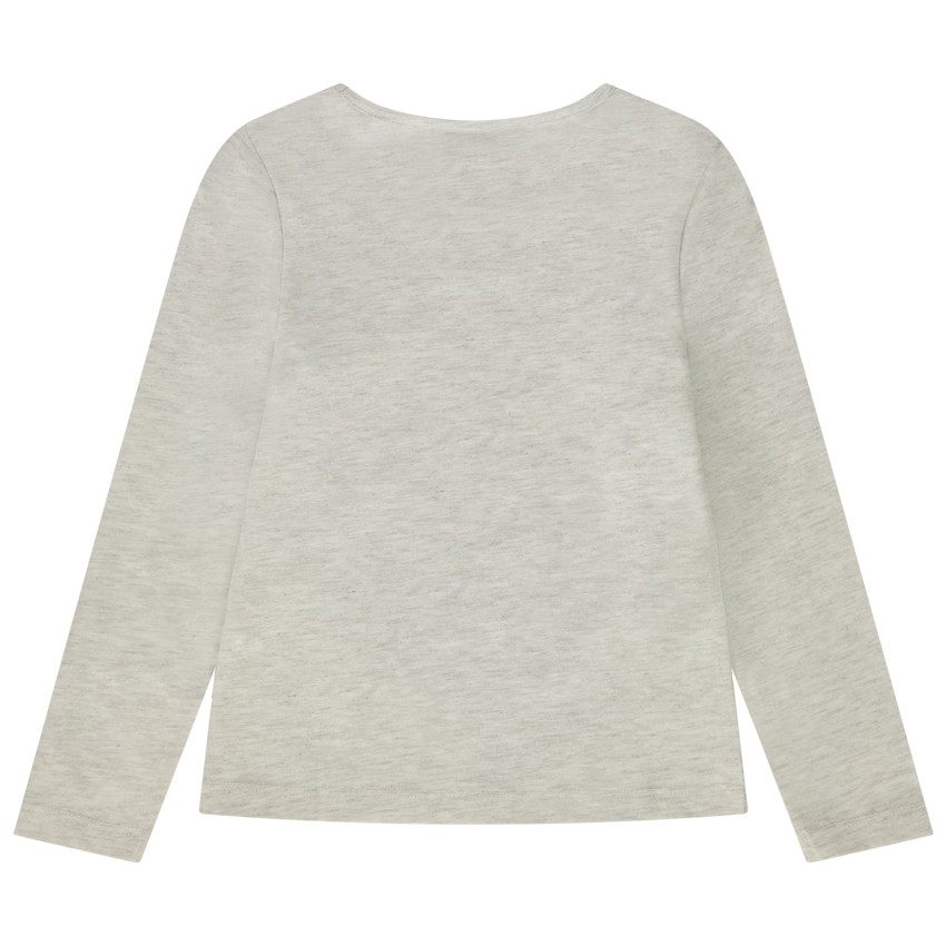 T-shirt manches longues print fantaisie pailleté pour fille 