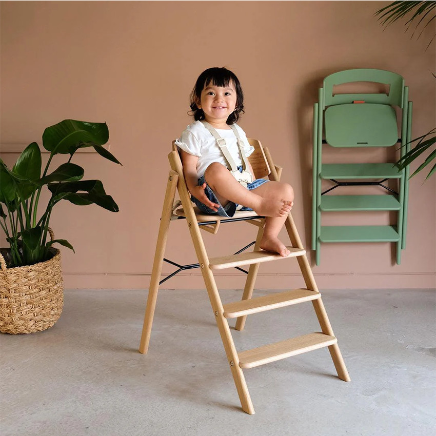 Chaise haute Kaos Klapp évolutive pliable Hêtre Vert 