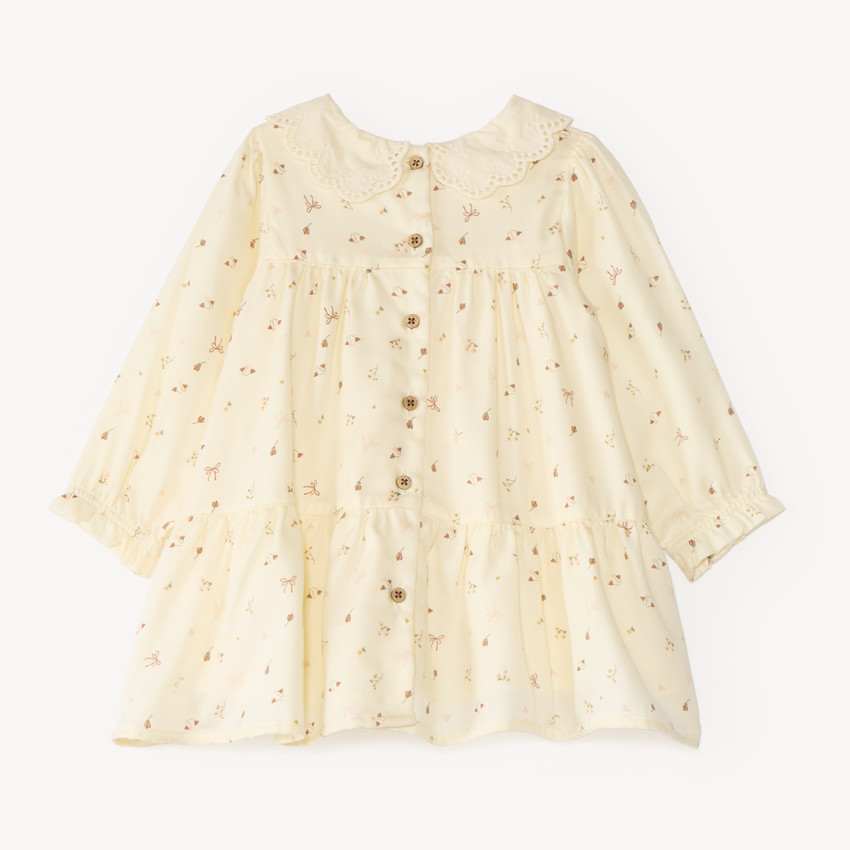 Robe fleurie bébé fille à col broderie anglaise 