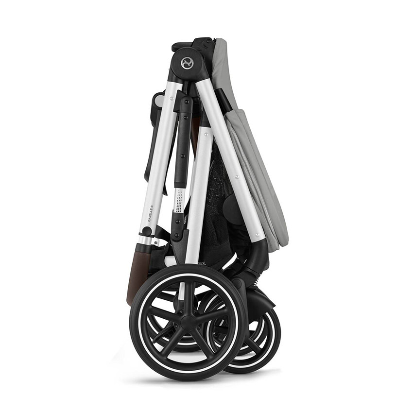 Poussette double avec panier Gazelle S silver/stone grey 