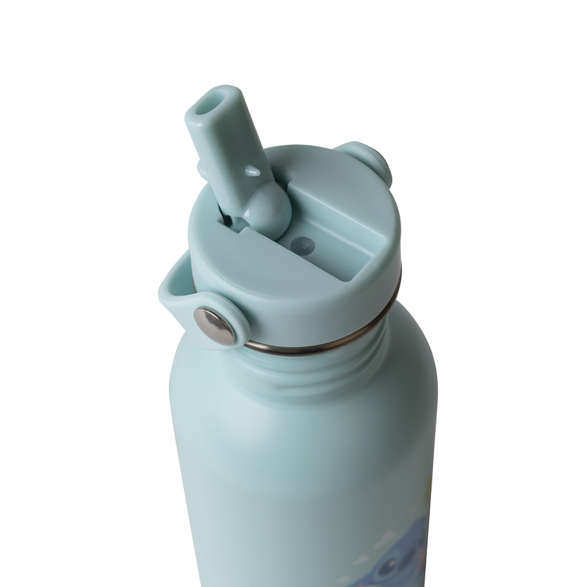 Gourde en inox avec paille 500ml Stitch Disney bleu 
