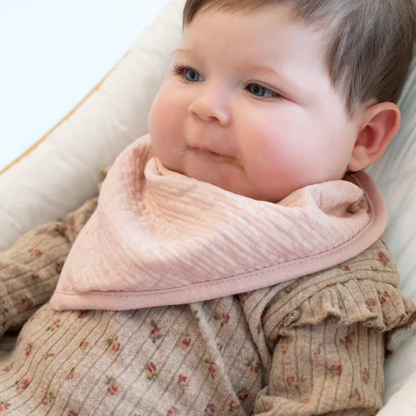 Bavoir Bandana waterproof Tetra Jersey Blush 25cm 