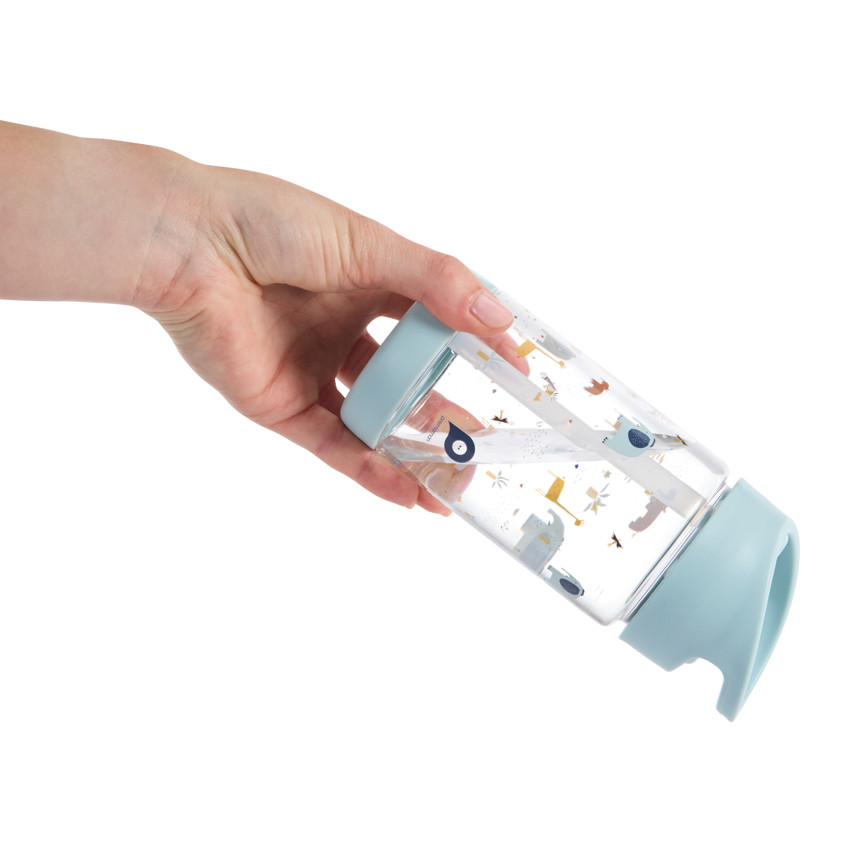 Drinkfles transparant met opvouwbaar rietje 400ml Savane 