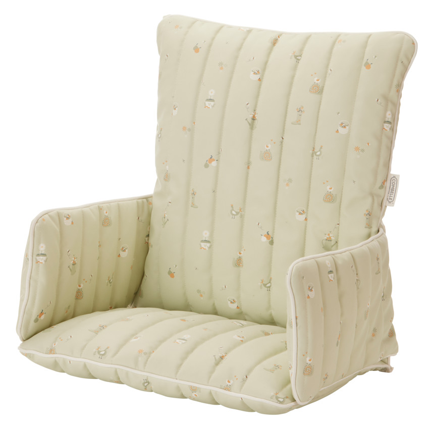 Coussin de chaise haute imperméable Promenade Bucolique vert 