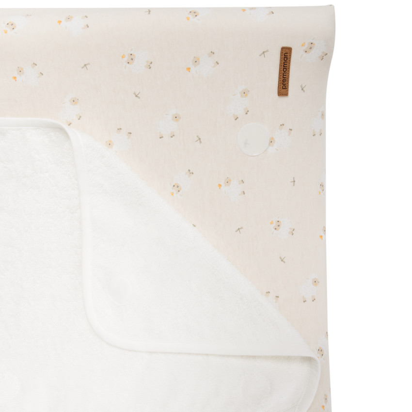 Housse de matelas à langer imprimé moutons La Vie à la Ferme beige 