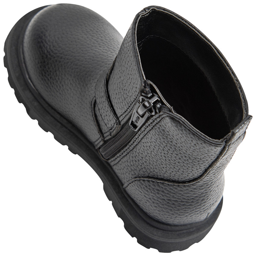 Booties in leder effect met hartenmotief en gespsluiting voor meisjes 