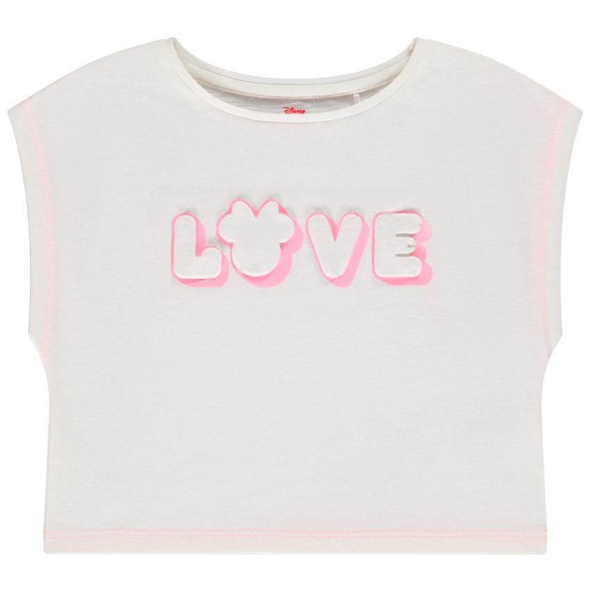 Crop-top en jersey avec puff print effet 3D Minnie Disney pour fille 