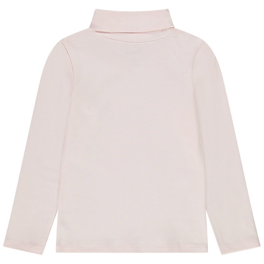Sous-pull col roulé en jersey avec print fantaisie fille 