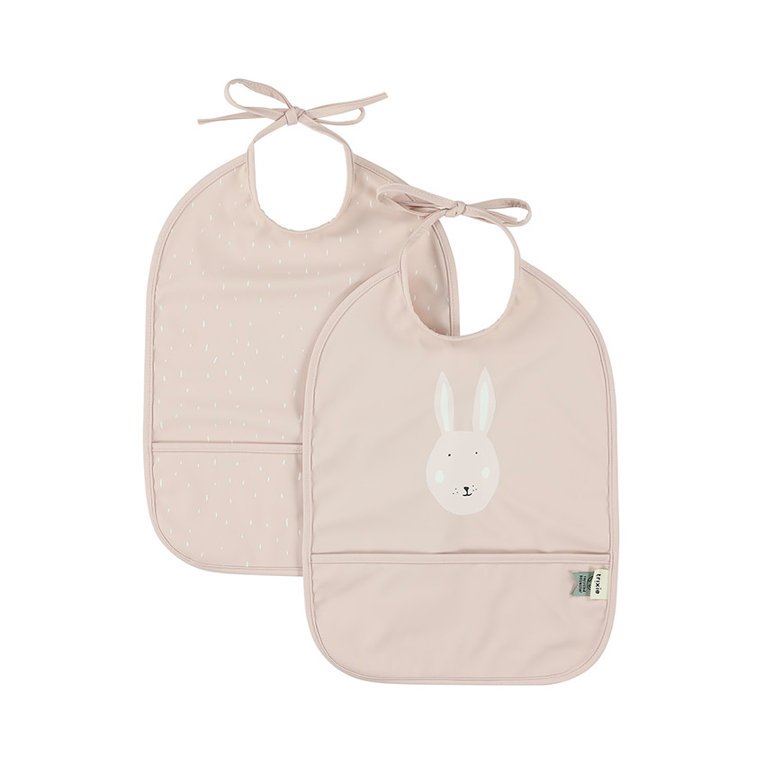 Lot de 2 bavoirs imperméables Mrs. Rabbit 
