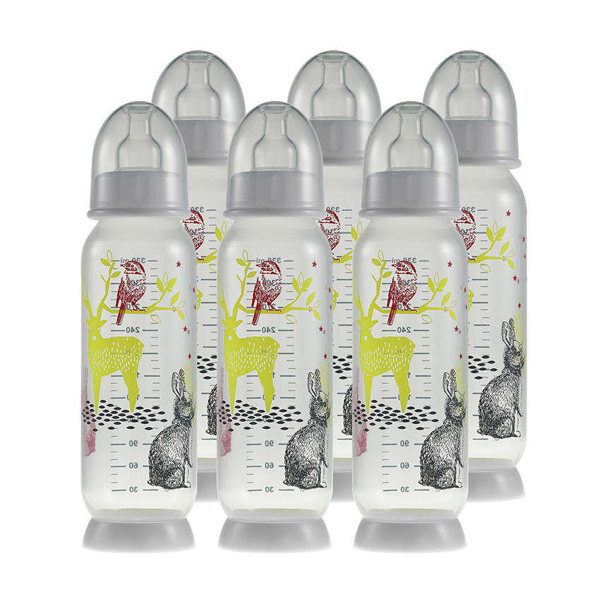 Set de 6 biberons demi-lune - 240ml 