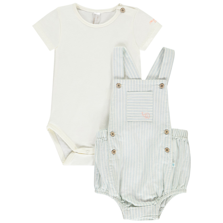 Tweedelig set met gestreepte romper voor baby jongen 