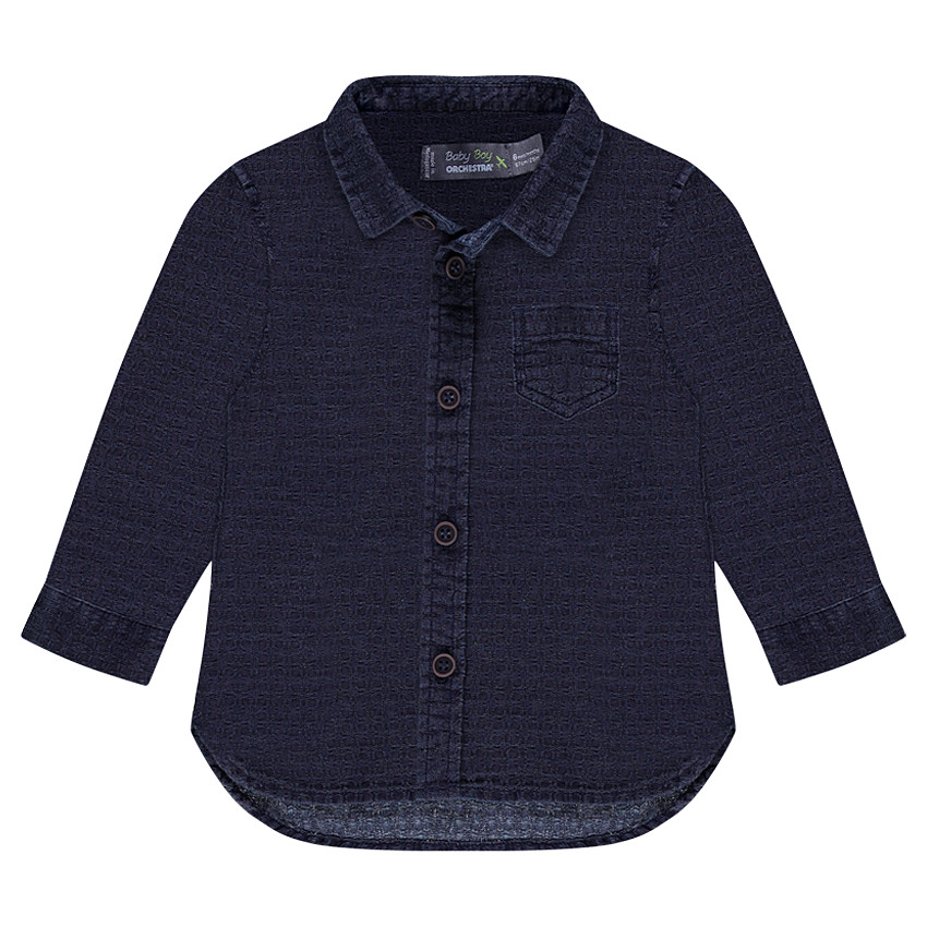 Chemise manches longues en coton fantaisie 