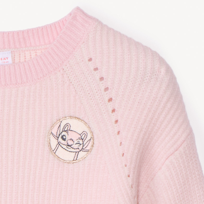 Pull en tricot patché Stitch & Angel Disney pour fille 
