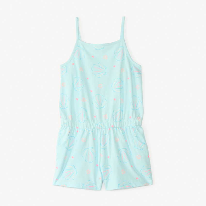 Salopette short en jersey imprimé fantaisie fille 