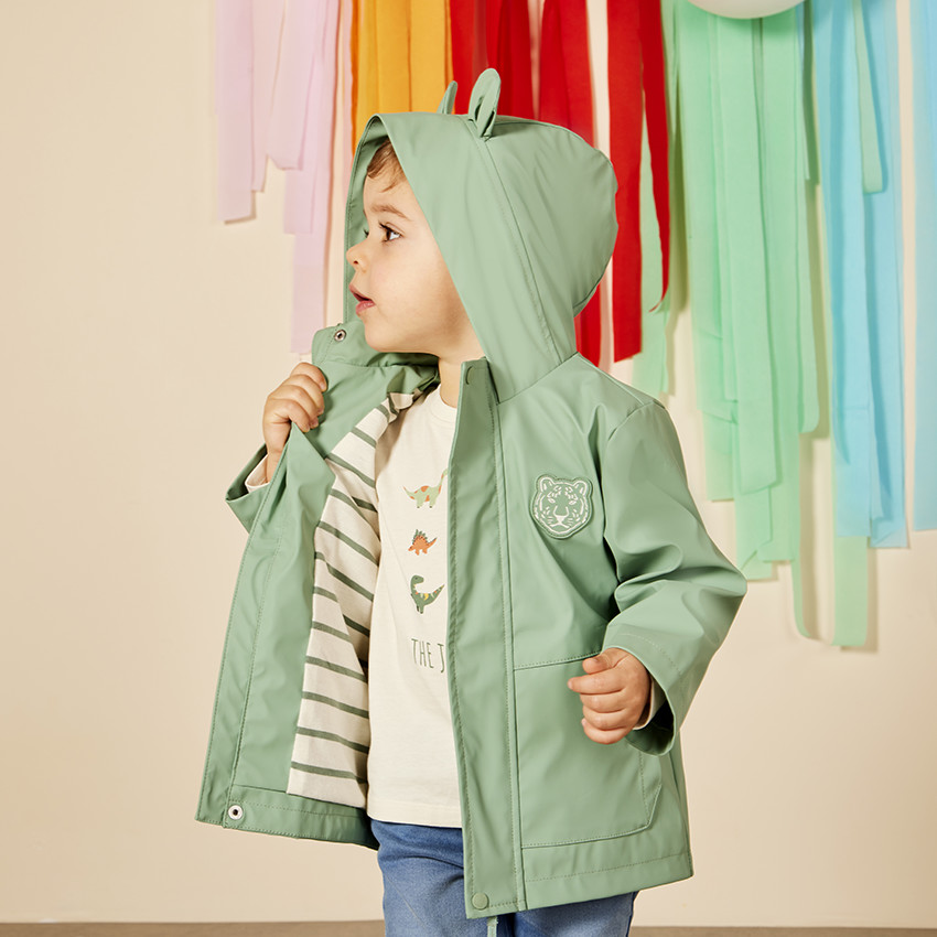 Parka gomme à capuche ludique tigre pour bébé garçon 