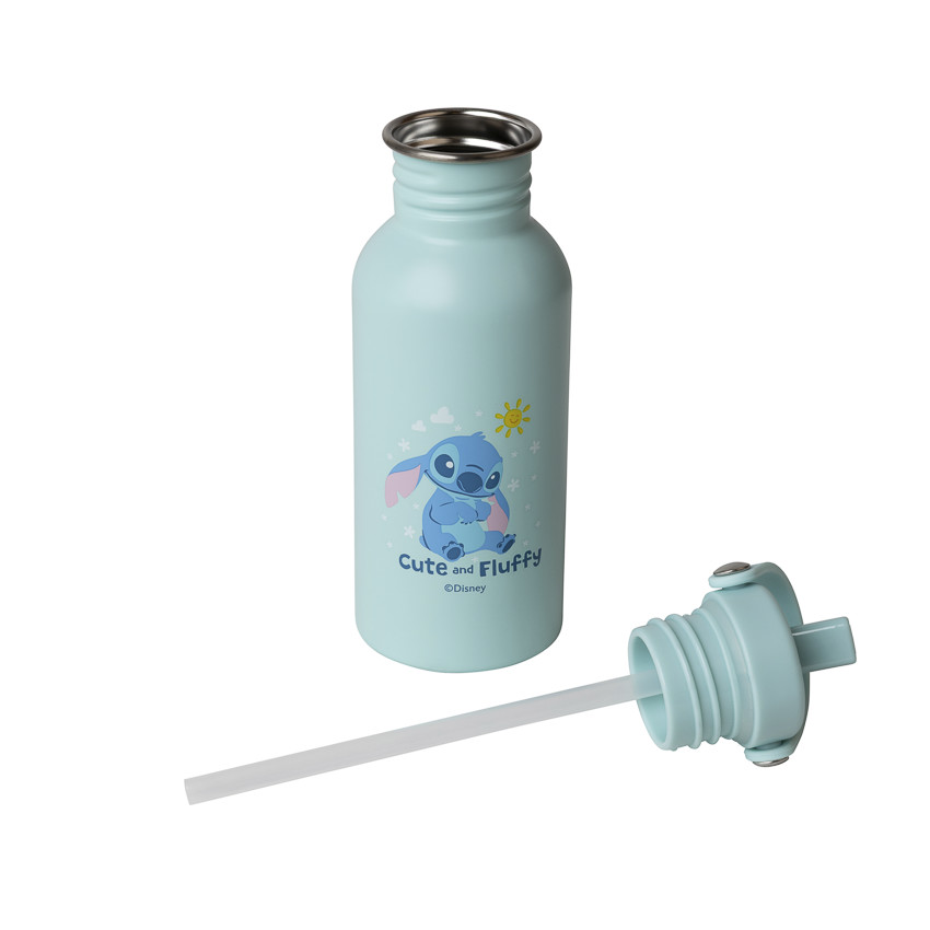 Gourde en inox avec paille 500ml Stitch Disney bleu 