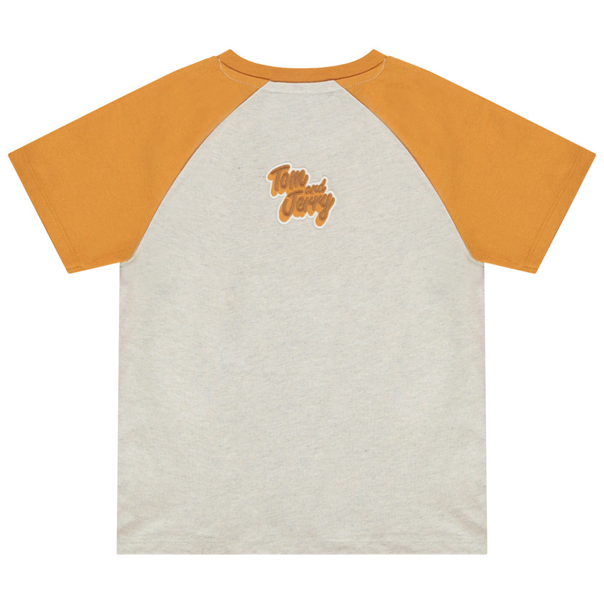 T-shirt korte raglanmouwen met borduursel en print van Tom & Jerry voor jongens 