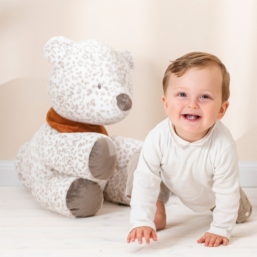 Peluche Jungo le léopard des neiges Blanc 
