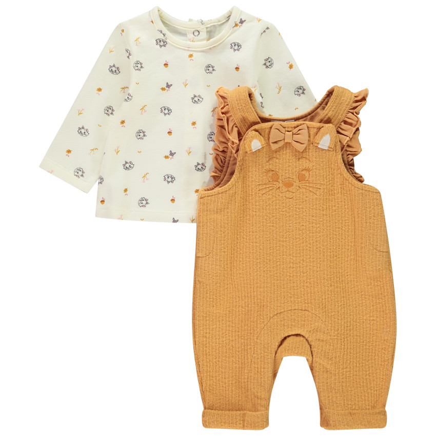 Ensemble 2 pièces avec salopette Marie Disney pour bébé fille 