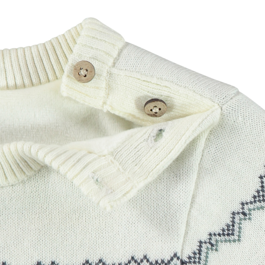 Trui in jacquard met fluweelvoering voor jongen 