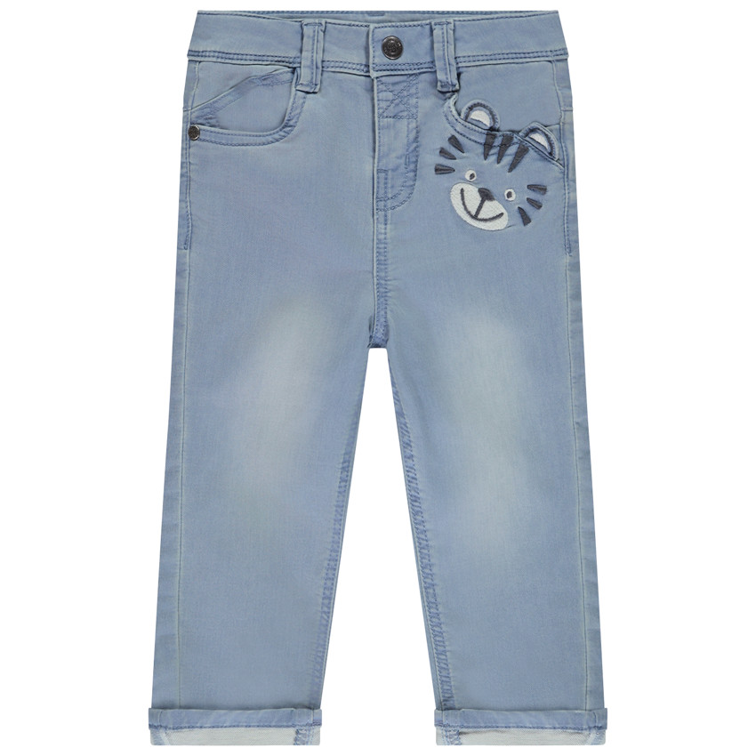 Jean ludique effet denim avec broderie pour bébé garçon 
