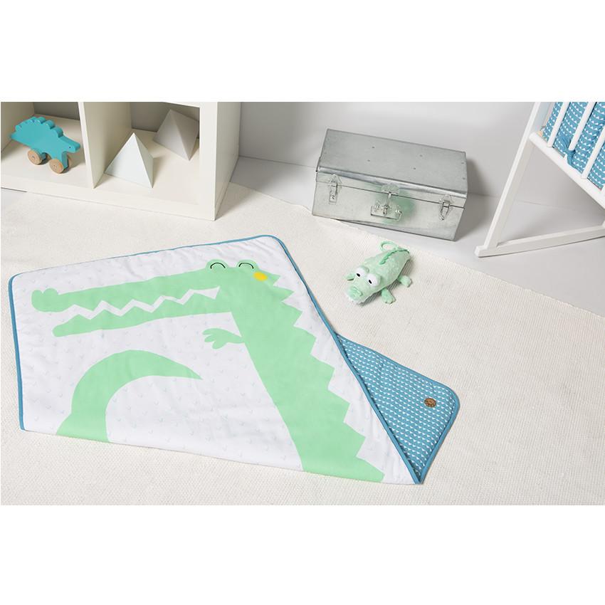 Edredon en popeline motif crocodile 80 x 125 cm 