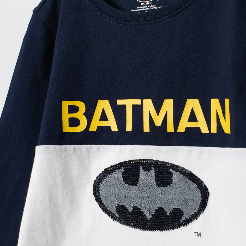 T-shirt manches longues Batman en sequins magiques 