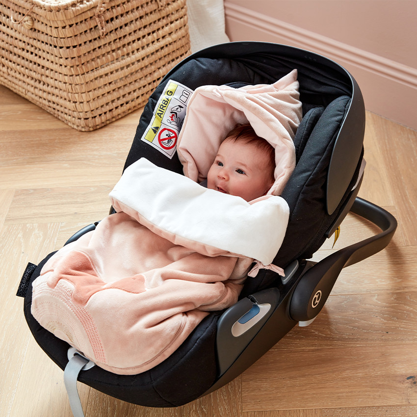 Nid d'ange en veloudoux Popsie rose poudré 