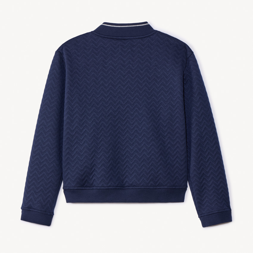 Gilet manches longues à col teddy et broderie pour fille  