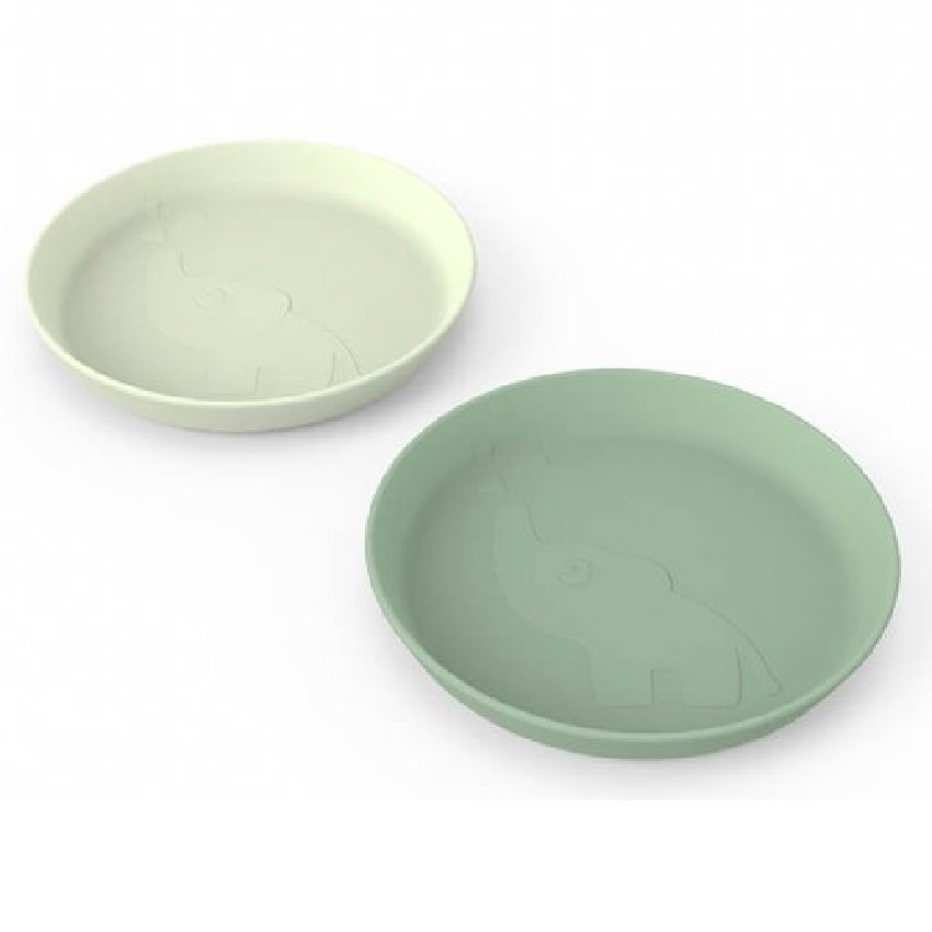 ASSIETTE KIDDISH ASSIETTE LOT DE 2 ELPHEE VERT 