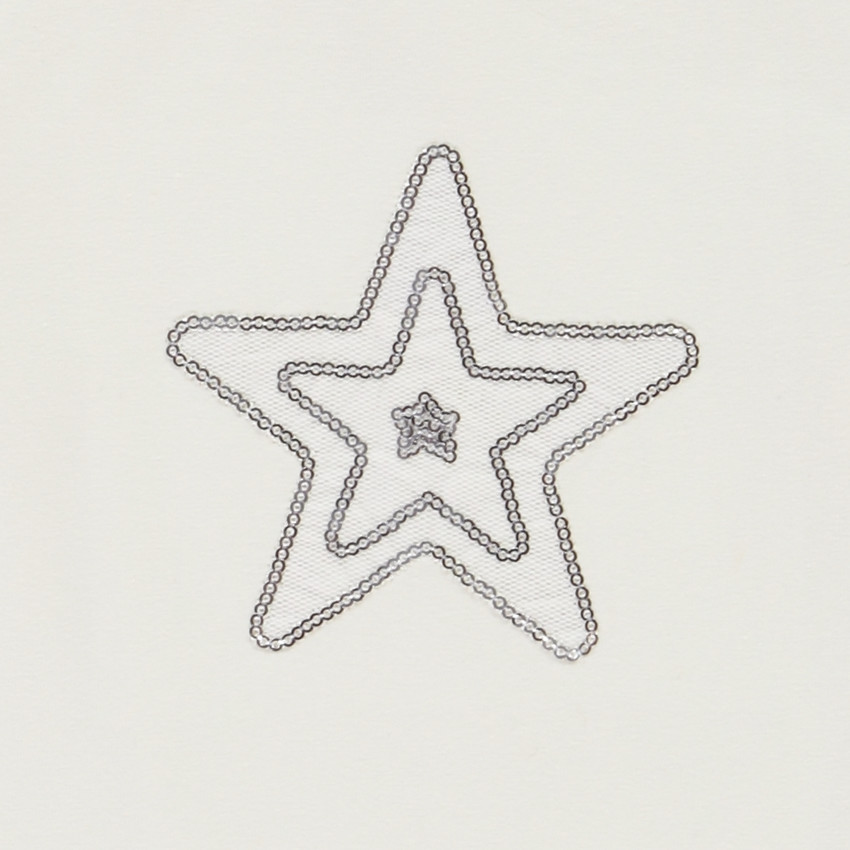 Lange mouwen T-shirt met sterpatroon in gaas en pailletten voor meisjes 