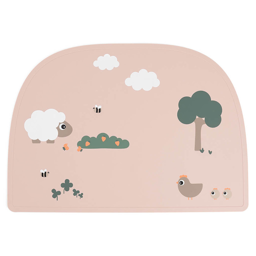 Set de table en silicone Tiny Farm Rose 