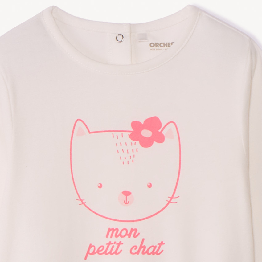 Pyjama in jersey met print voor meisje 