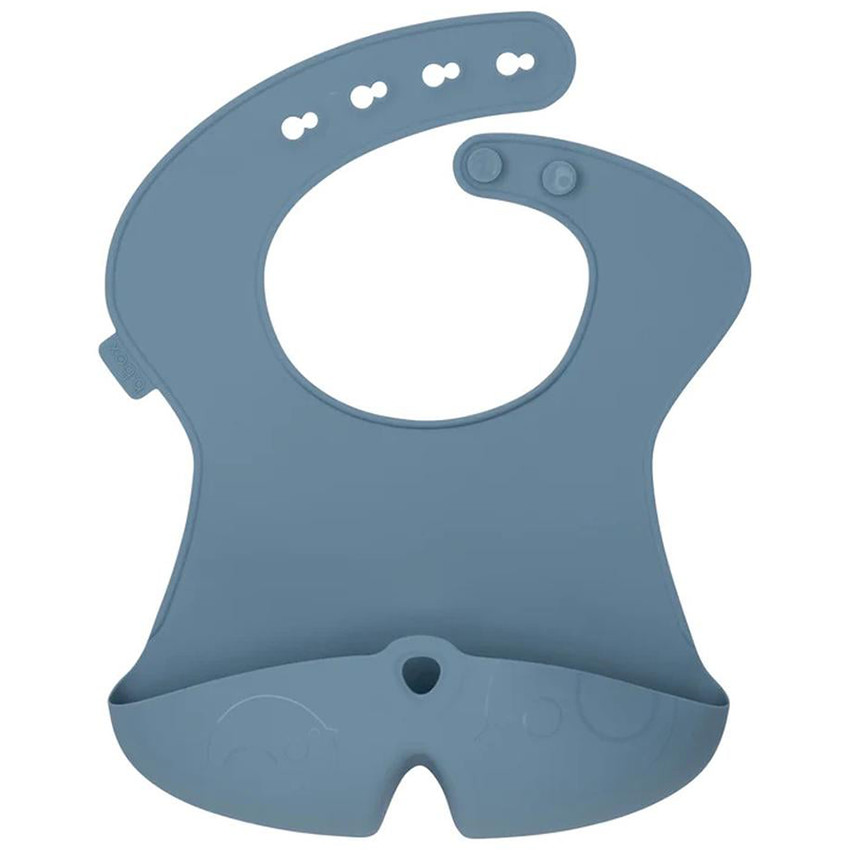 Bavoir silicone de voyage Roll Up Bleu Océan 4m+ 